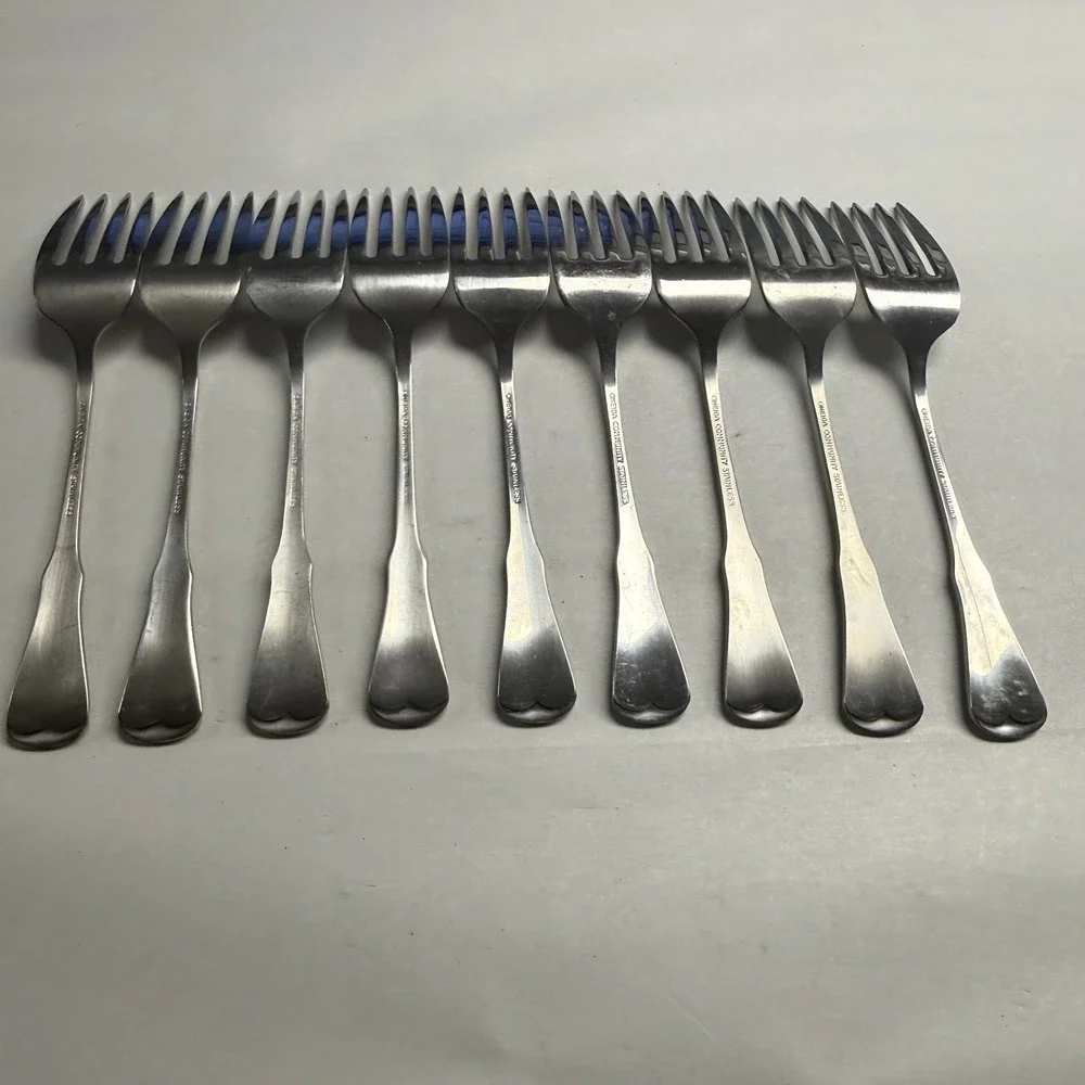 Vintage Oneida Community Stainless Patrick Henry 9 Salad Forks Flatware